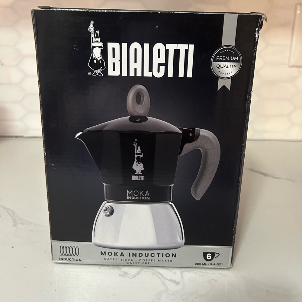 Bialetti Moka Induction Stovetop Espresso Maker - Black
